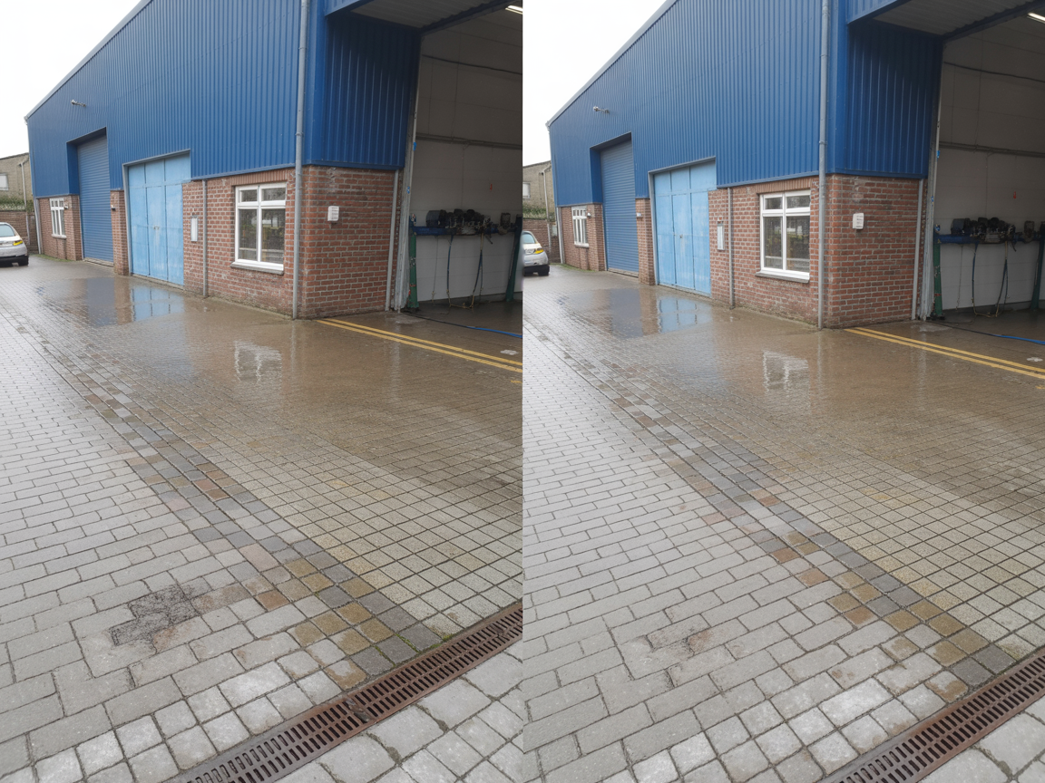 Patio jet washing result
